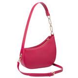 Pink Crescent Handbag with Adjustable Shoulder Strap