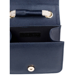 Navy Textured Handbag with Rope Handle