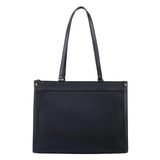 Black Pebbled Tote Bag with Zip Closure
