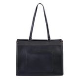 Black Pebbled Tote Bag with Zip Closure