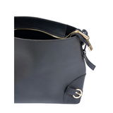 Black Buckle Tote Bag with Adjustable Shoulder Strap