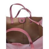 Maroon Handled Tote Bag with Magnetic Fastener Lock