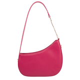 Pink Crescent Handbag with Adjustable Shoulder Strap